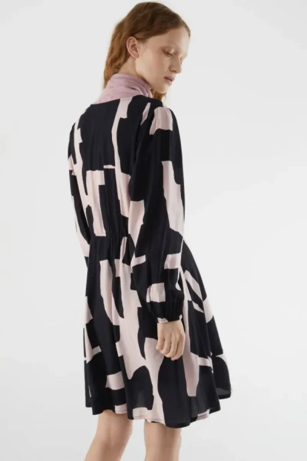 Vestido corto cruzado con estampado abstracto-COMPAÑIAFANTASTICA Online