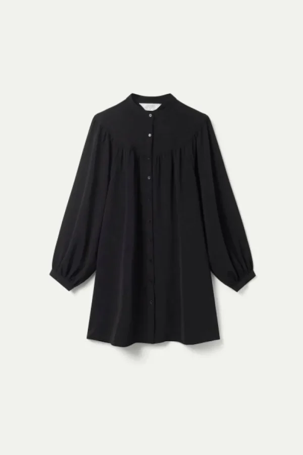 Vestido corto cuello mao negro-COMPAÑIAFANTASTICA Store