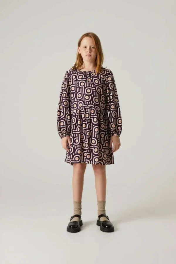 Vestido corto de niña con estampado retro-MINI Store