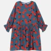 Vestido corto de niña con estampado floral rojo-MINI Cheap