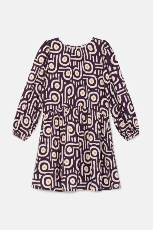 Vestido corto de niña con estampado retro-MINI Store