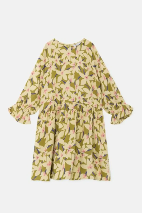 vestido_corto_de_nia_con__1-6.webp Vestido corto de niña con estampado floral verde-MINI Online