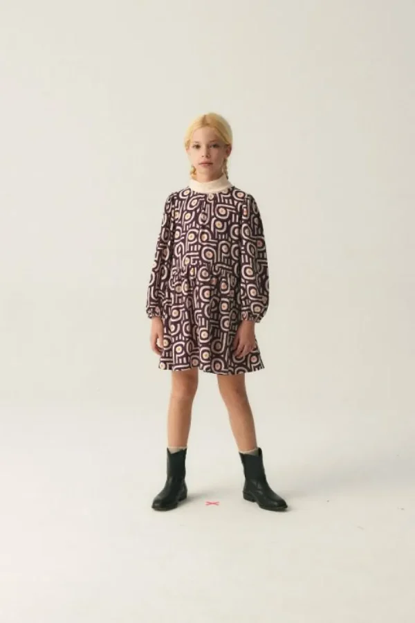 Vestido corto de niña con estampado retro-MINI Store