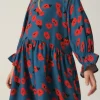 Vestido corto de niña con estampado floral rojo-MINI Cheap