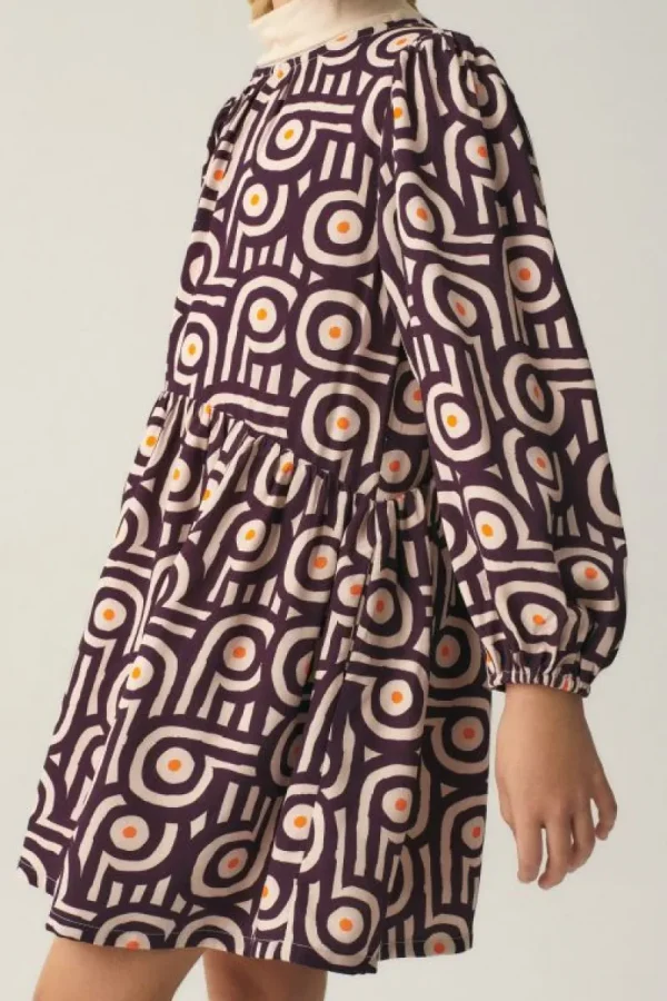 Vestido corto de niña con estampado retro-MINI Store