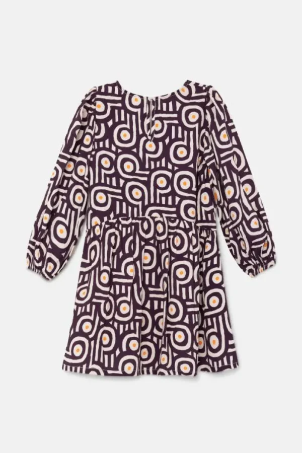 Vestido corto de niña con estampado retro-MINI Store