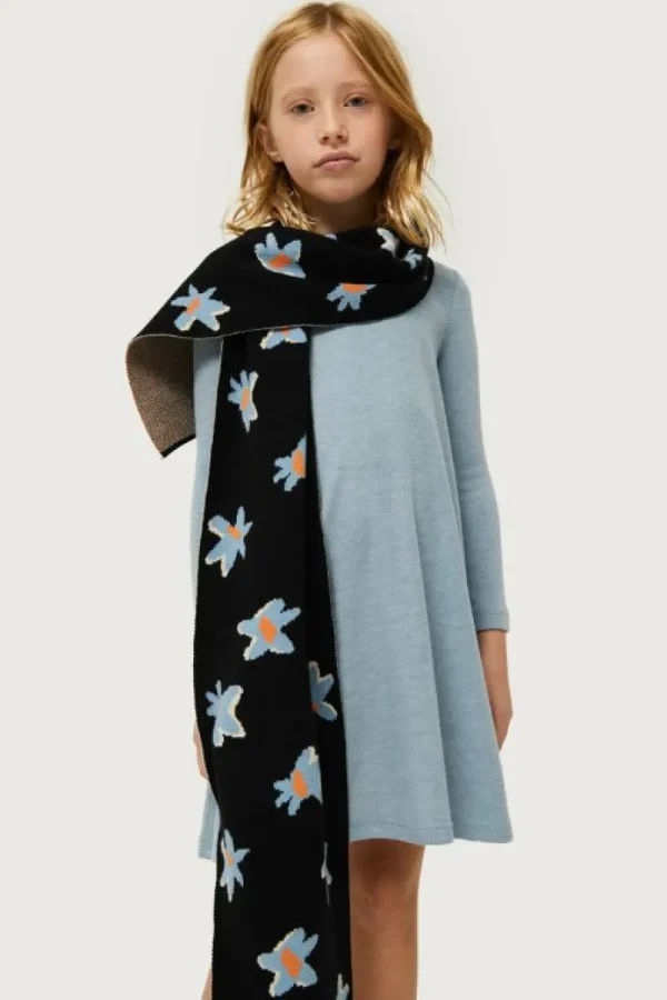 Vestido corto de niña cuello perkins gris-MINI Flash Sale