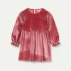 Vestido corto de niña de terciopelo rosa-MINI Best Sale