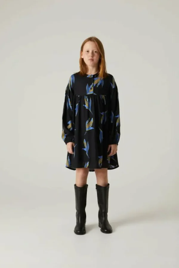 Vestido corto de niña en viscosa LENZING™ ECOVERO™ con estampado de mazorcas-MINI Store