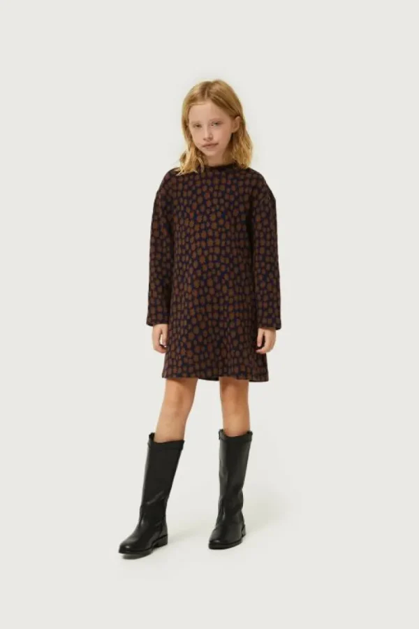 Vestido corto de niña estampado floral azul-MINI Shop