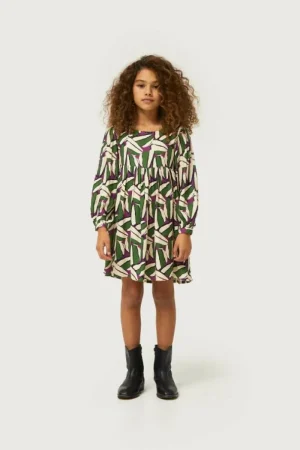 vestido_corto_de_nia_esta_0-11.webp Vestido corto de niña estampado geométrico verde-MINI Outlet