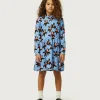 Vestido corto de niña estampado floral Calatea azul-MINI Sale