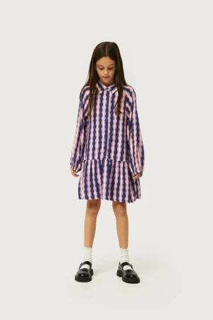 Vestido corto de niña estampado de rayas Serpentina-MINI Online