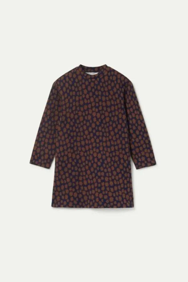 Vestido corto de niña estampado floral azul-MINI Shop