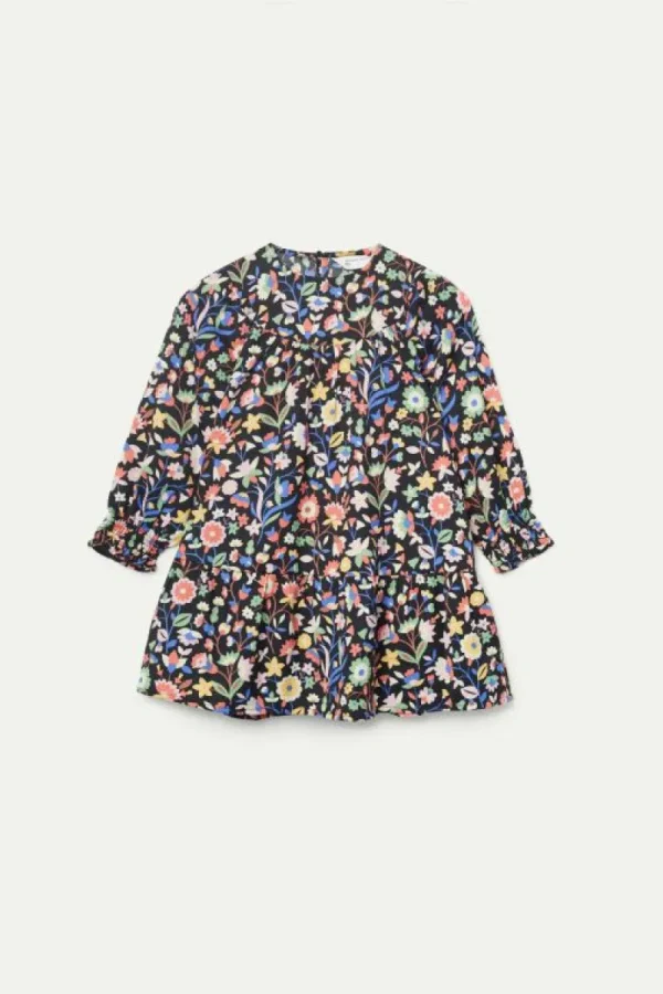 Vestido corto de niña estampado floral pequeño-MINI Clearance
