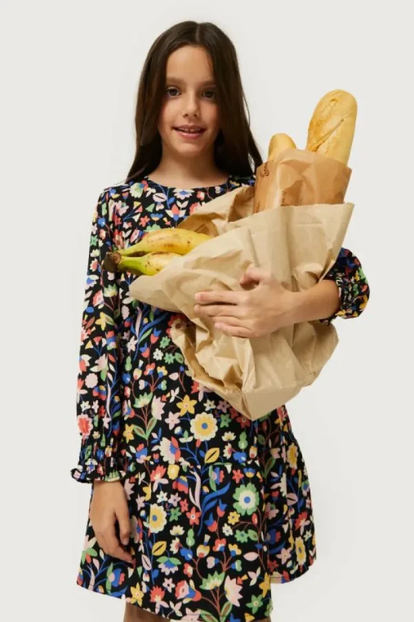 Vestido corto de niña estampado floral pequeño-MINI Clearance