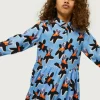 Vestido corto de niña estampado floral Calatea azul-MINI Sale