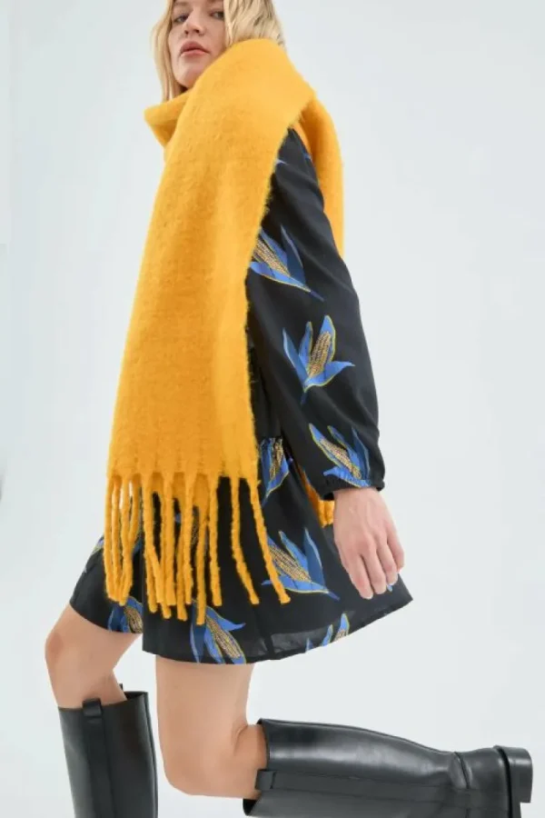 Vestido corto en viscosa LENZING™ ECOVERO™ con estampado de mazorca-COMPAÑIAFANTASTICA Discount