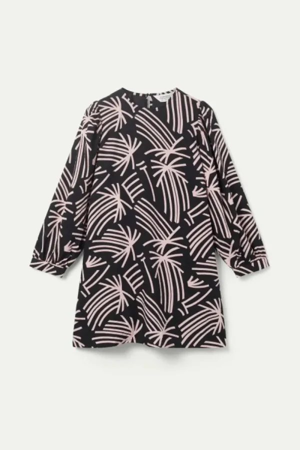 Vestido corto estampado abstracto Fénix-COMPAÑIAFANTASTICA Outlet