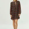 Vestido corto estampado de lunares multicolor-COMPAÑIAFANTASTICA Outlet