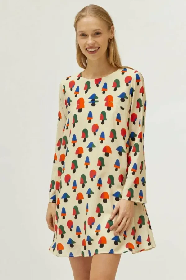 vestido_corto_estampado_d_2.webp Vestido corto estampado de setas multicolor-COMPAÑIAFANTASTICA Best Sale