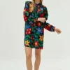 Vestido corto estampado floral multicolor-COMPAÑIAFANTASTICA Cheap