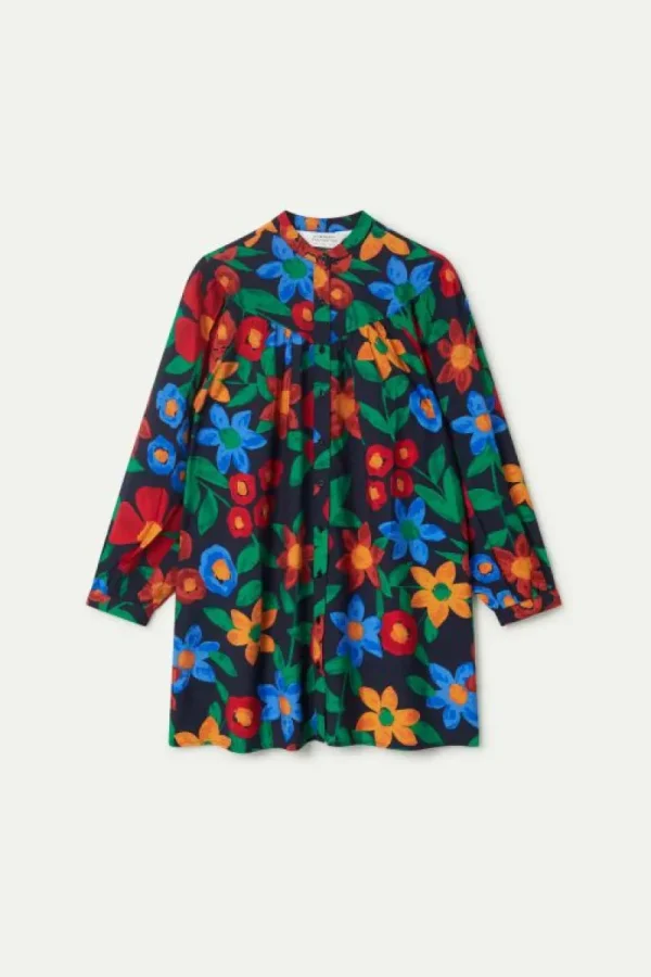 Vestido corto estampado floral multicolor-COMPAÑIAFANTASTICA Cheap