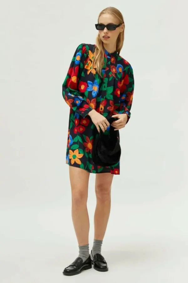 Vestido corto estampado floral multicolor-COMPAÑIAFANTASTICA Cheap