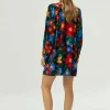 Vestido corto estampado floral multicolor-COMPAÑIAFANTASTICA Cheap