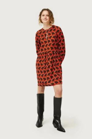 Vestido corto estampado geométrico Pai Pai-COMPAÑIAFANTASTICA Clearance