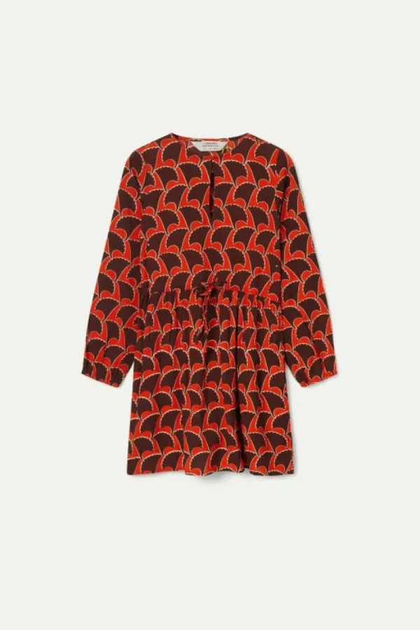 Vestido corto estampado geométrico Pai Pai-COMPAÑIAFANTASTICA Clearance