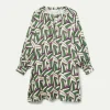 Vestido corto estampado geométrico verde-COMPAÑIAFANTASTICA New