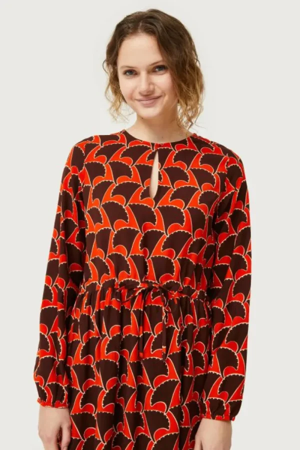 Vestido corto estampado geométrico Pai Pai-COMPAÑIAFANTASTICA Clearance