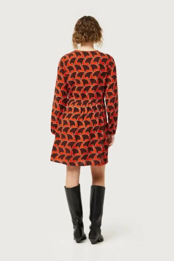 Vestido corto estampado geométrico Pai Pai-COMPAÑIAFANTASTICA Clearance