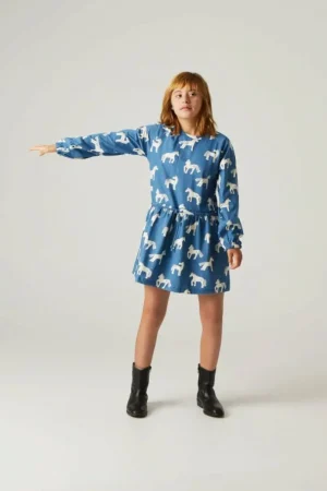 vestido_de_nia_de_algodn__0.webp Vestido de niña de algodón con estampado de caballos-MINI Flash Sale
