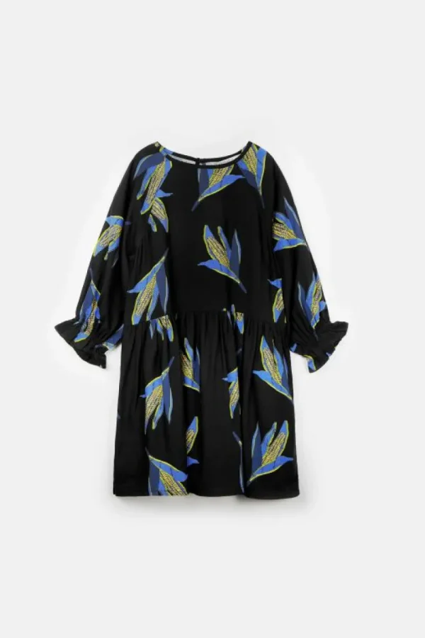 Vestido de niña en viscosa LENZING™ ECOVERO™ con estampado de mazorcas-MINI Best Sale