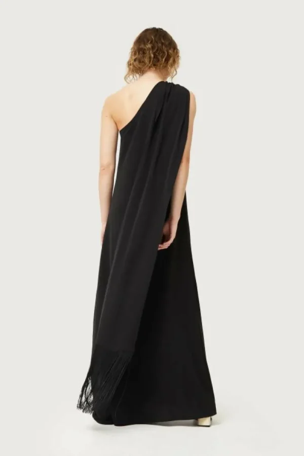 Vestido largo asimétrico negro-COMPAÑIAFANTASTICA Flash Sale