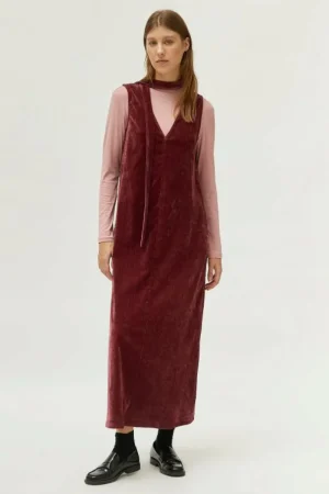 Vestido largo de chenilla burdeos-COMPAÑIAFANTASTICA Cheap