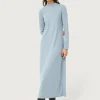 Vestido largo de punto azul-COMPAÑIAFANTASTICA Online