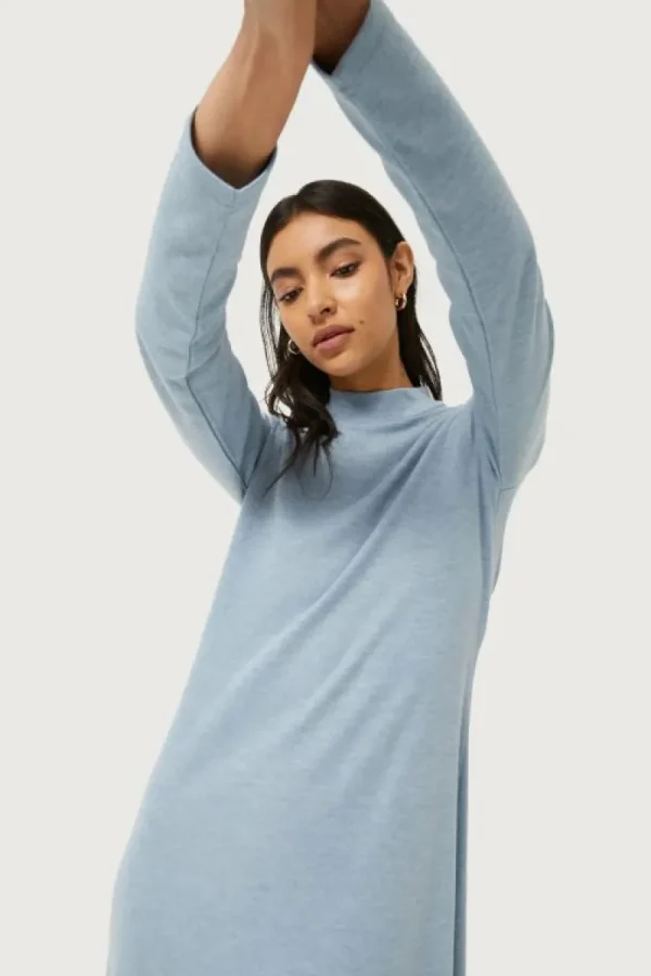 Vestido largo de punto azul-COMPAÑIAFANTASTICA Online