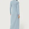 Vestido largo de punto azul-COMPAÑIAFANTASTICA Online