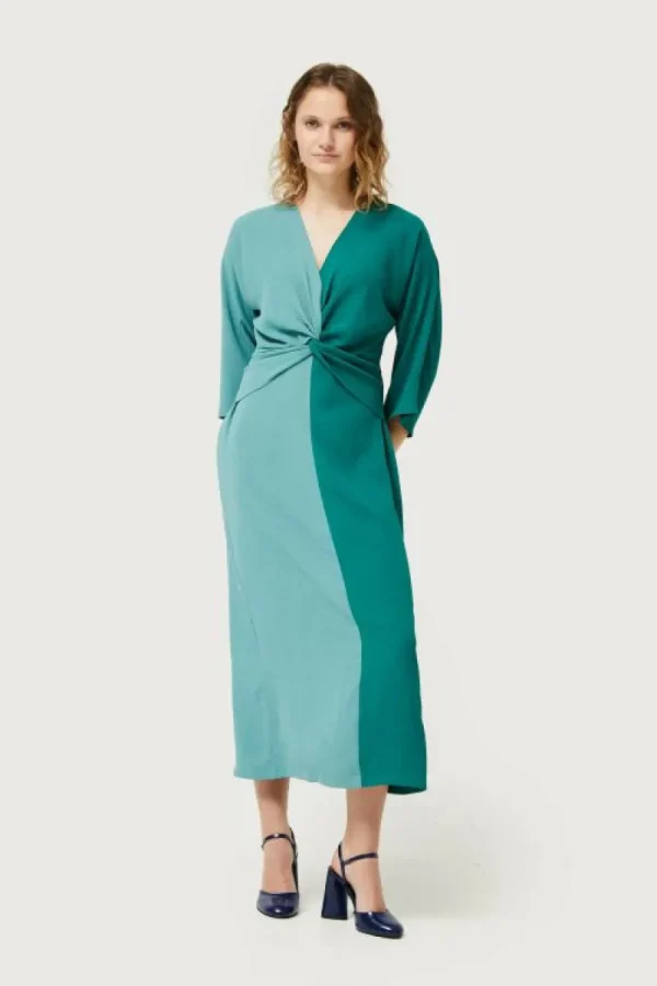 vestido_largo_drapeado_ve_0.webp Vestido largo drapeado verde y azul-COMPAÑIAFANTASTICA Best