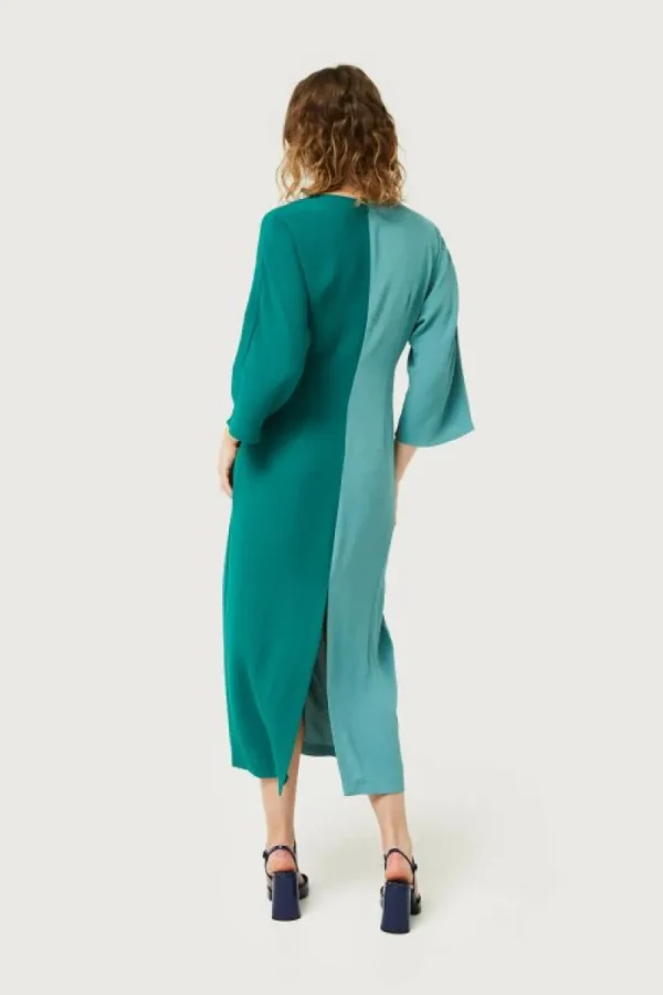 vestido_largo_drapeado_ve_4.webp Vestido largo drapeado verde y azul-COMPAÑIAFANTASTICA Best