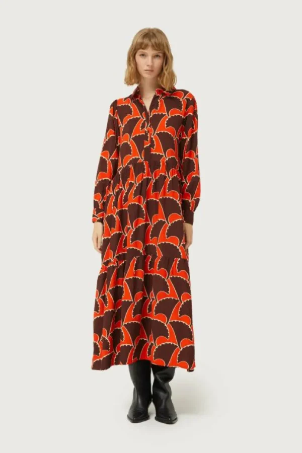 Vestido largo estampado geométrico Pai Pai-COMPAÑIAFANTASTICA Hot