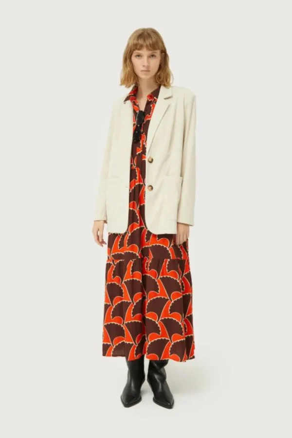 Vestido largo estampado geométrico Pai Pai-COMPAÑIAFANTASTICA Hot