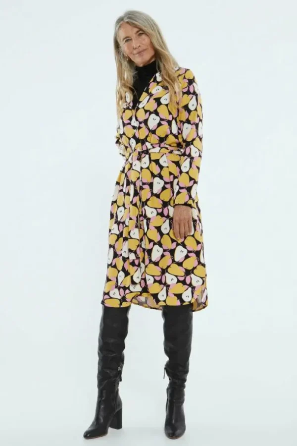 Vestido midi camisero con estampado de peras-COMPAÑIAFANTASTICA Hot