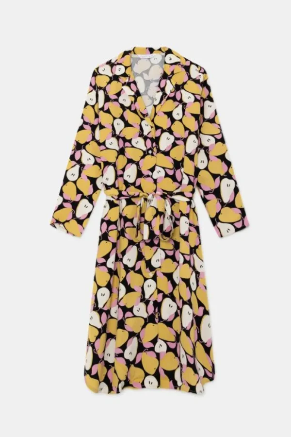 Vestido midi camisero con estampado de peras-COMPAÑIAFANTASTICA Hot