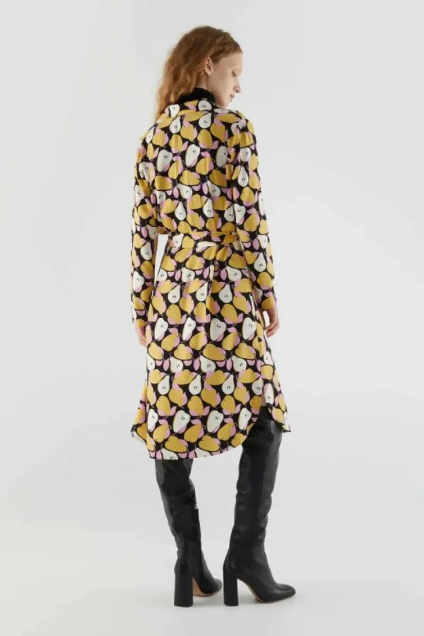 Vestido midi camisero con estampado de peras-COMPAÑIAFANTASTICA Hot