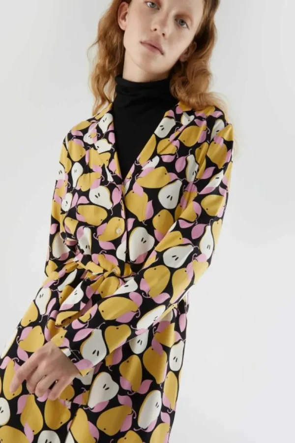 Vestido midi camisero con estampado de peras-COMPAÑIAFANTASTICA Hot