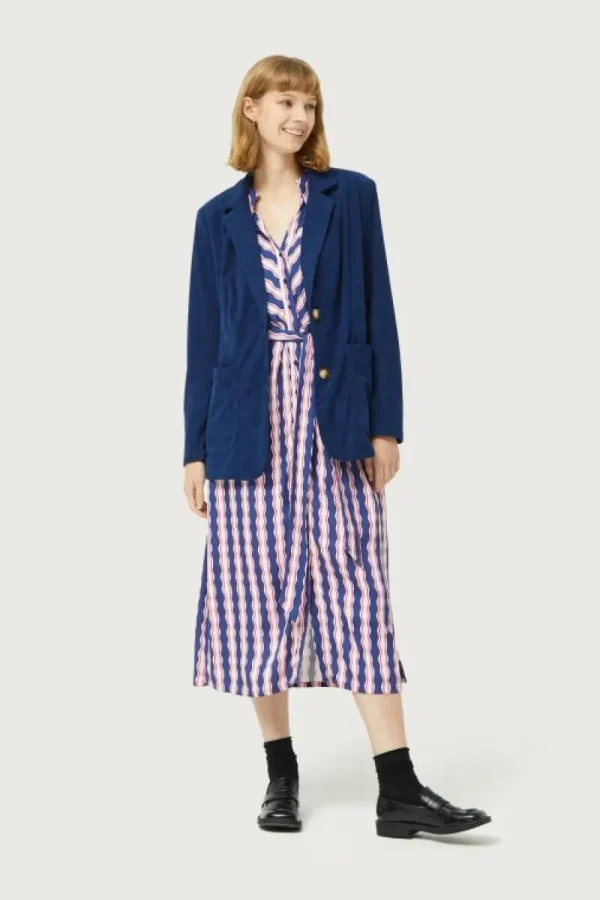 Vestido midi camisero estampado de rayas Serpentina-COMPAÑIAFANTASTICA Hot